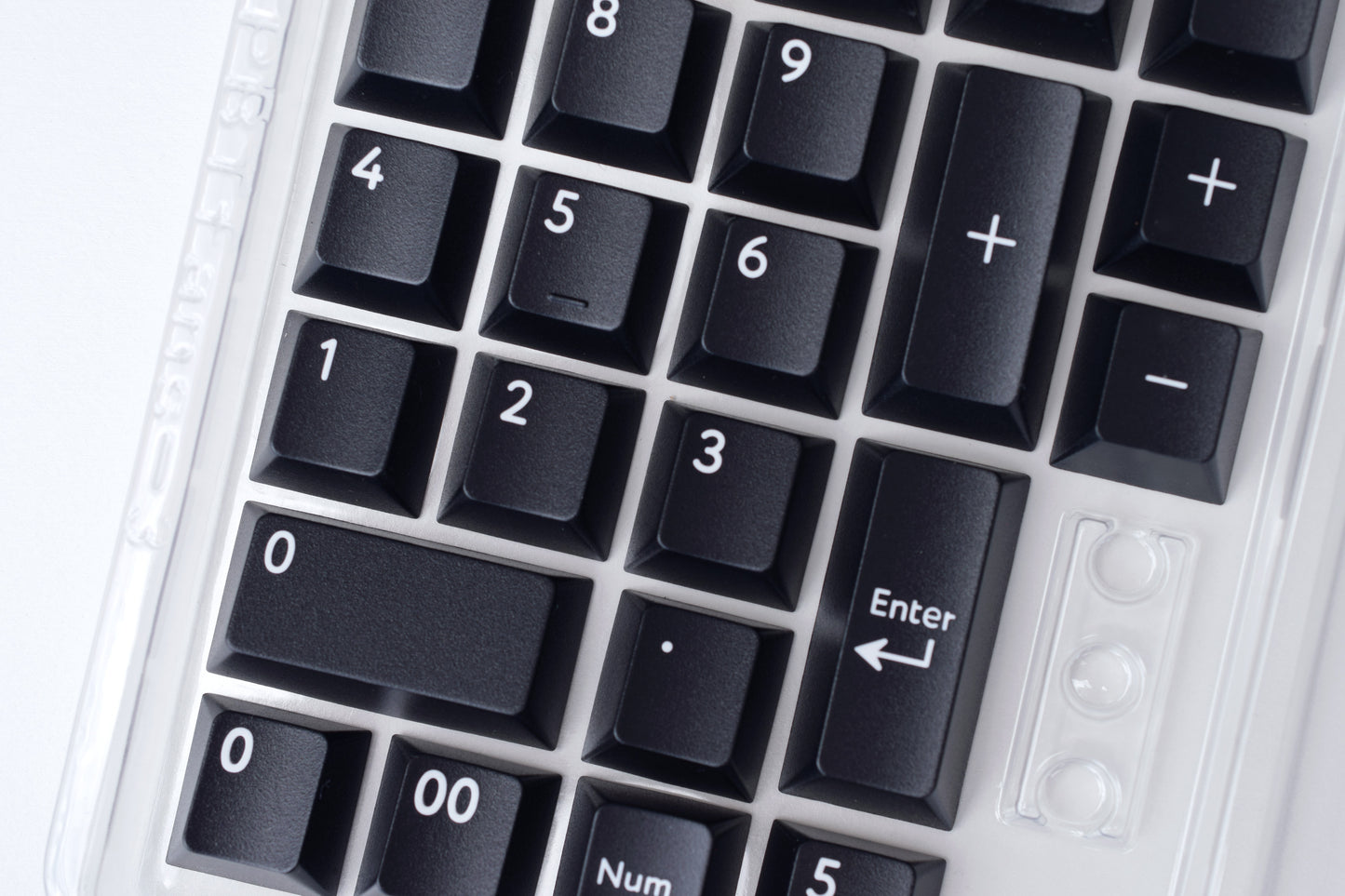 Double Shot PBT Numpad Keycaps White Black