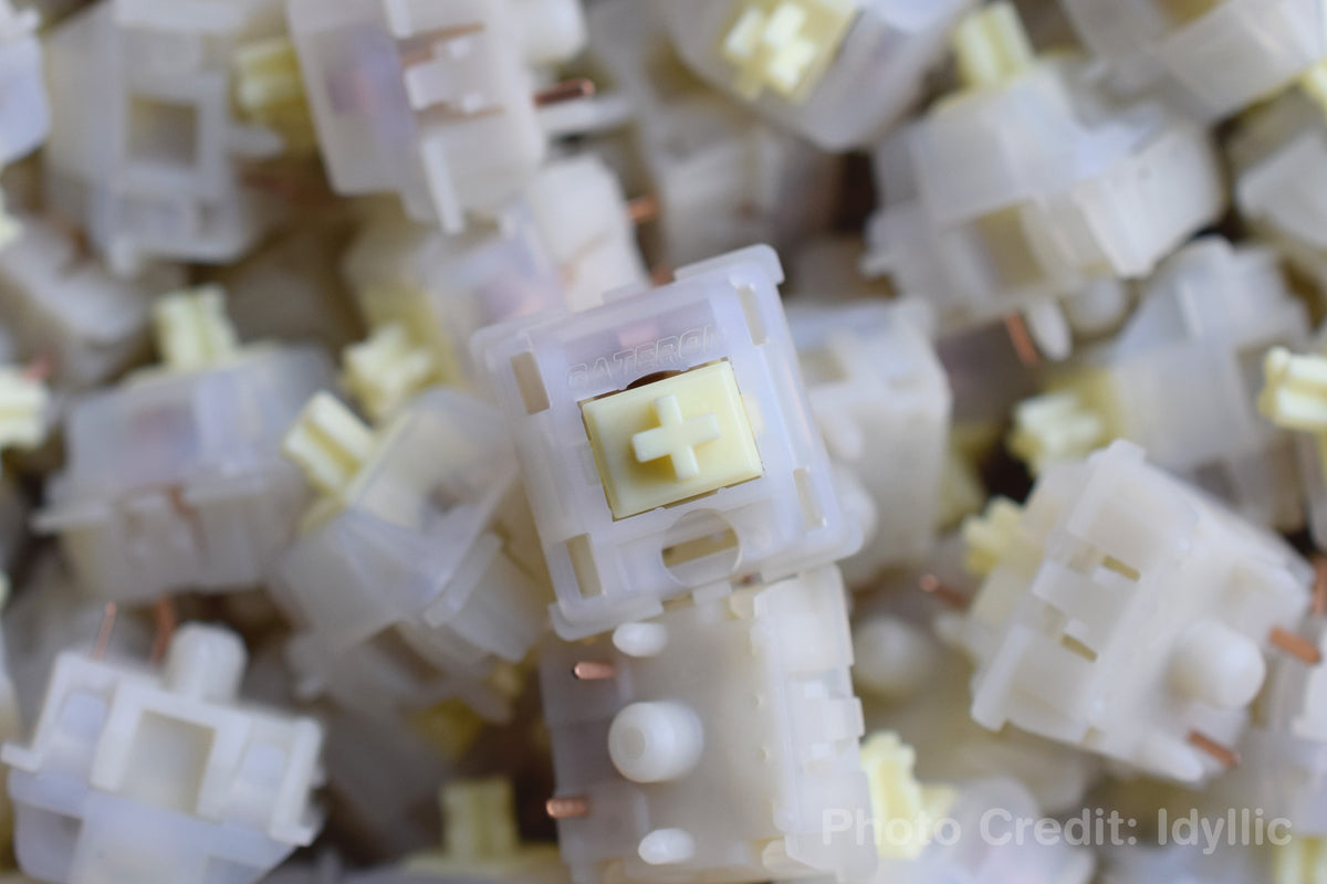 GATERON KS-3 X1 Milky Pro Families Switch 5 Pin Linear Tactile Silent Creamy Switch RGB DIY Hotswap for Mechanical Keyboard